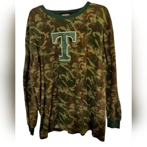 M234)Stitches Athletic Men's Texas Rangers Camouflage Pullover Sweatshirt Size X